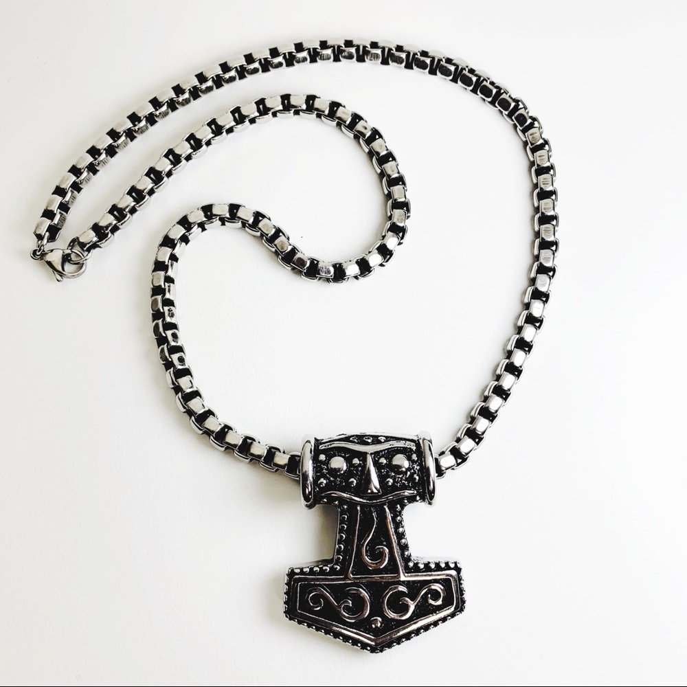 Thor’s Hammer -Jumbo Stainless Steel Necklace